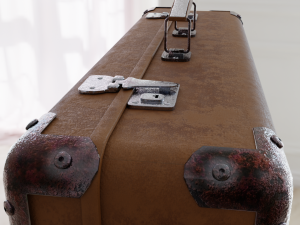 Old leather suitcase Low-poly 3D Model