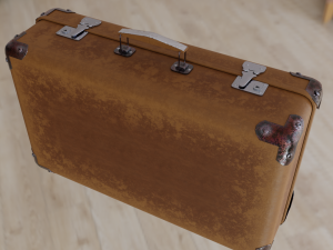 Old leather suitcase Low-poly 3D Model