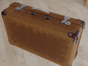 Old leather suitcase Low-poly 3D Model
