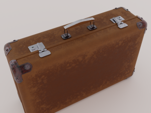 Old leather suitcase Low-poly 3D Model
