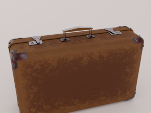 Old leather suitcase Low-poly 3D Model
