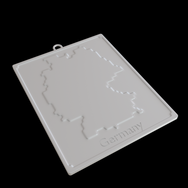 Pendant map of Germany 3D print model 3D Print Model .c4d .max .obj .3ds .fbx .stl .blend 