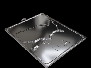 Amerika Birleşik Devletleri 3D baskı modelinin kolye haritası 3D Baskı Modeli