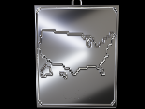 Pendant map of the United States of America 3D print model 3D-Druckmodell