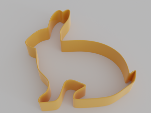 Form for cutting out cookies in the form of a rabbit 3D print model 3D Print Model