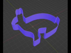 Form for cutting out cookies in the form of a rabbit 3D print model Modèles 3D en vedette