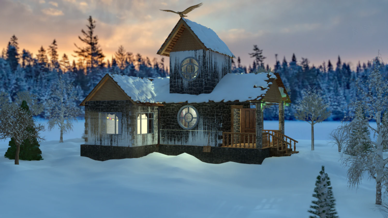 Fairy hous 3D Model .c4d .max .obj .3ds .fbx .stl .blend
