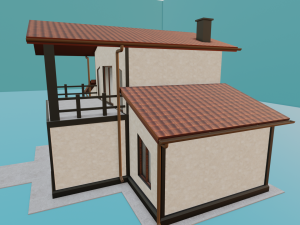 Lowpoly house Model 3D