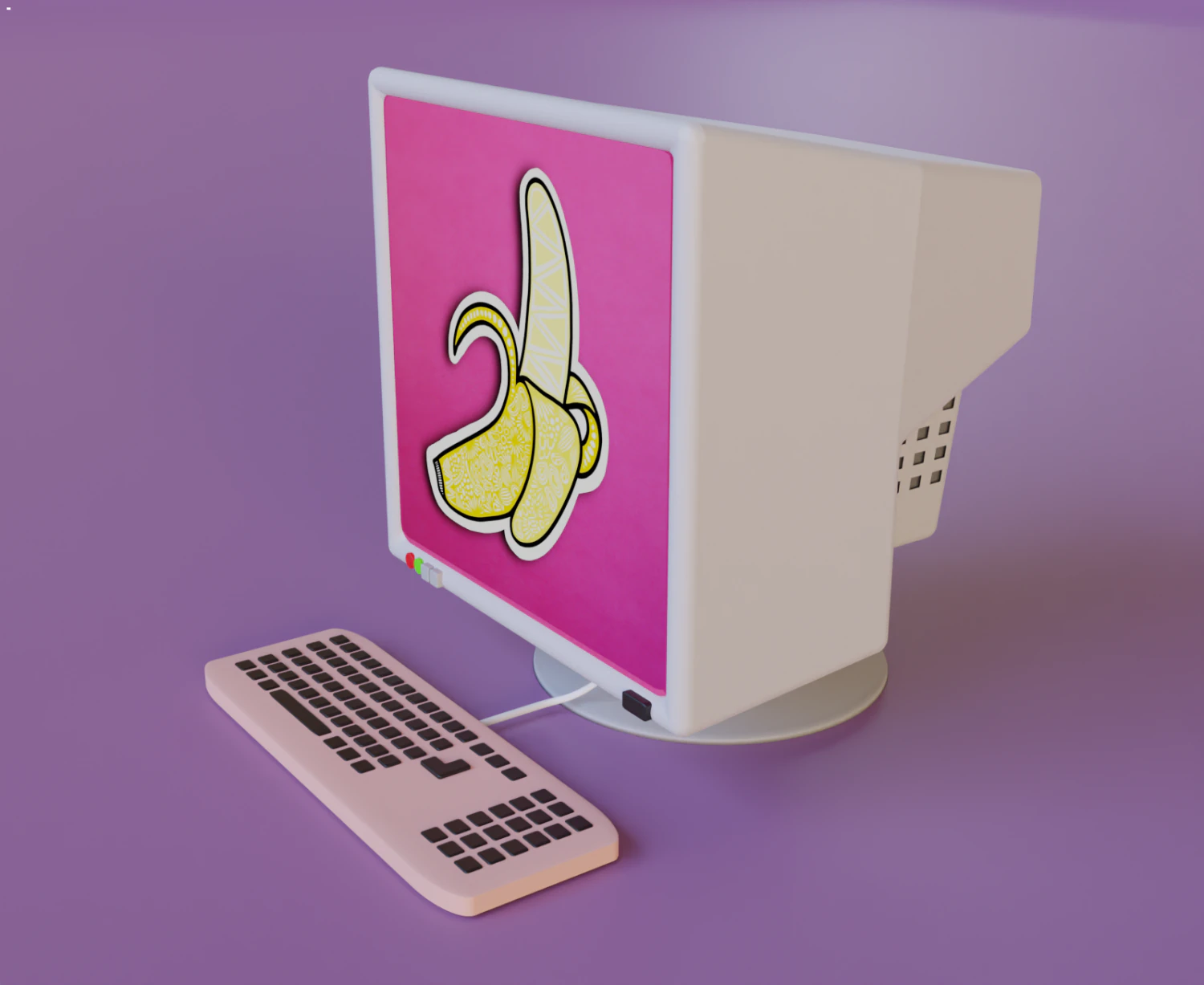 Computer in cartoons 3D Model .c4d .max .obj .3ds .fbx .stl .blend 