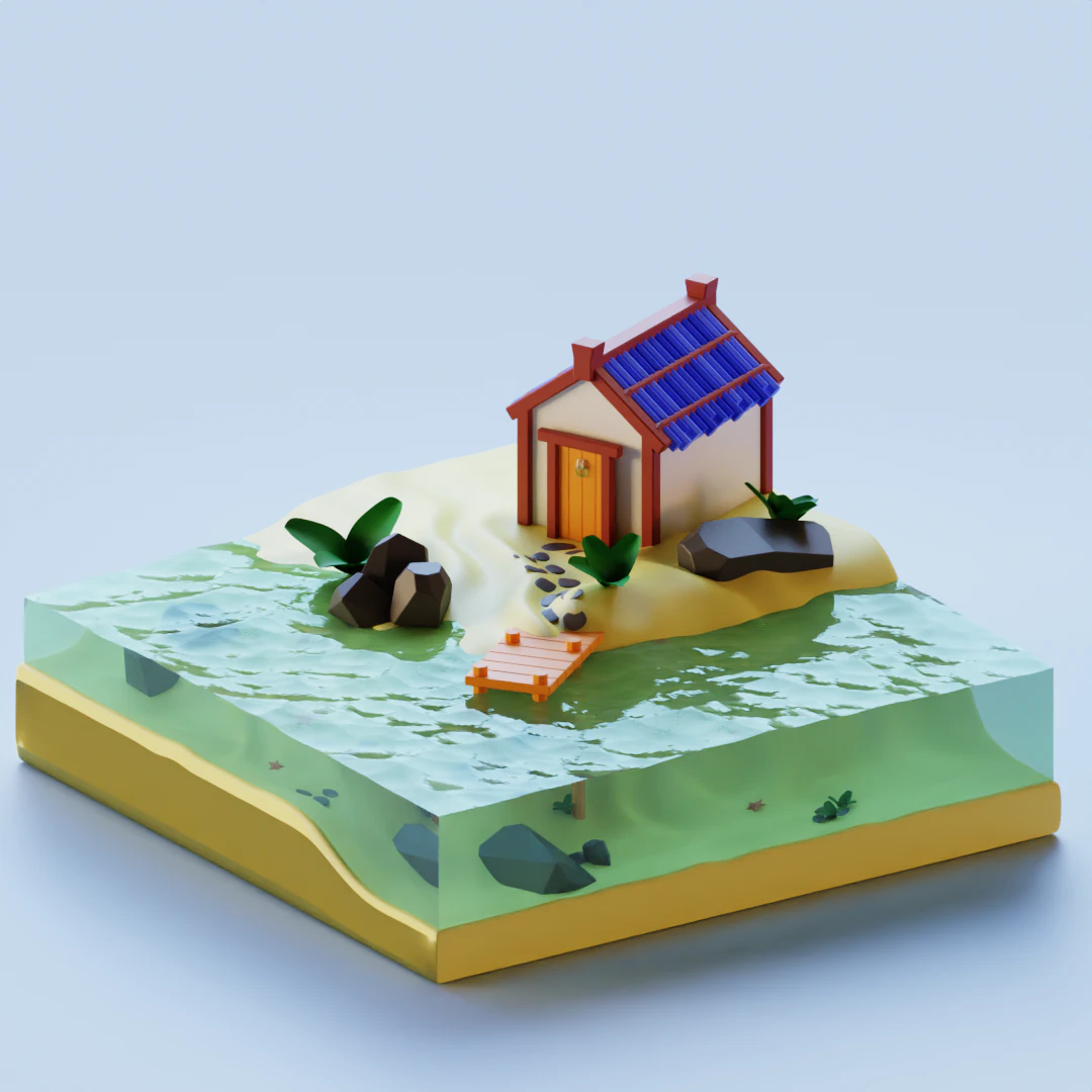 3 beach scenes 3D Model .c4d .max .obj .3ds .fbx .stl .blend 