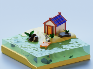3 beach scenes Model 3D