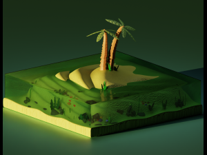 3 beach scenes Modèle 3D
