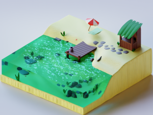 3 beach scenes Modèle 3D