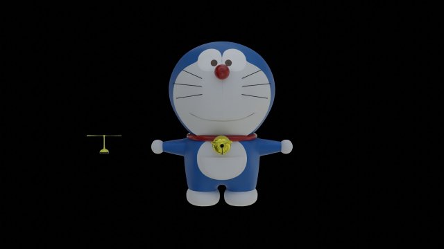 Doraemon 3D-Modell .c4d .max .obj .3ds .fbx .lwo .lw .lws