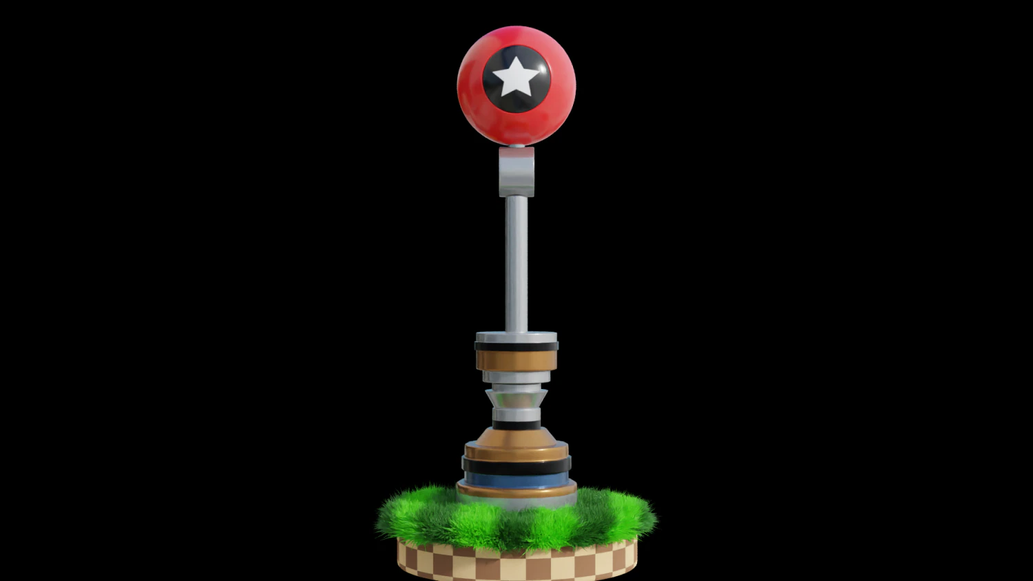 Checkpoint-Sonic 3D Model .c4d .max .obj .3ds .fbx .stl .blend