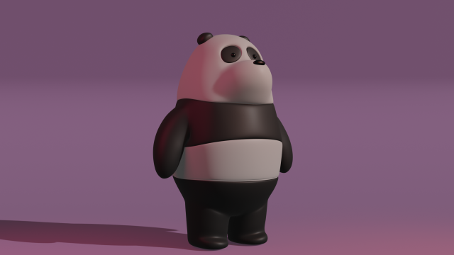 Panda 3D 模型 .c4d .max .obj .3ds .fbx .stl .blend 