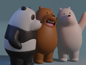 We are Bare Bears 3D Model