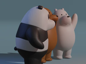 We are Bare Bears 3D Model