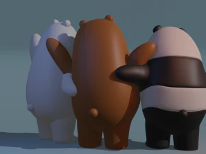 We are Bare Bears 3D Model