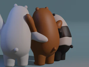 We are Bare Bears 3D Model