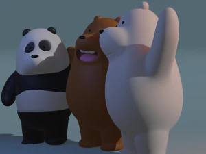 We are Bare Bears 3D Model