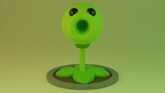 Peashooter 3D Modell .c4d .max .obj .3ds .fbx .stl .blend
