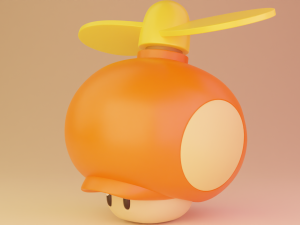 Propelle Mushroom Mario 3Dモデル