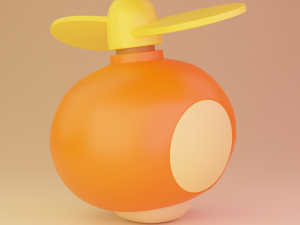 Propelle Mushroom Mario 3Dモデル