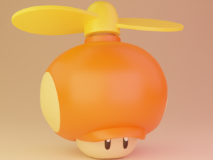 Propelle Mushroom Mario 3Dモデル