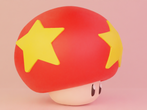 Life Mushroom Mario 3D Model