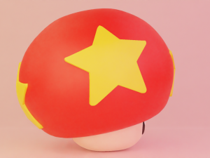 Life Mushroom Mario 3D Model