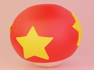 Life Mushroom Mario 3D Model