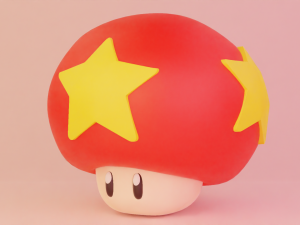 Life Mushroom Mario 3D Model