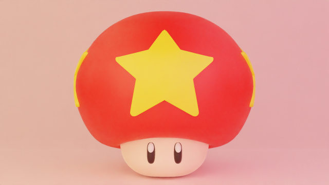 Life Mushroom Mario 3D Model .c4d .max .obj .3ds .fbx .stl .blend 