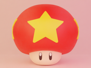 Life Mushroom Mario 3D Model
