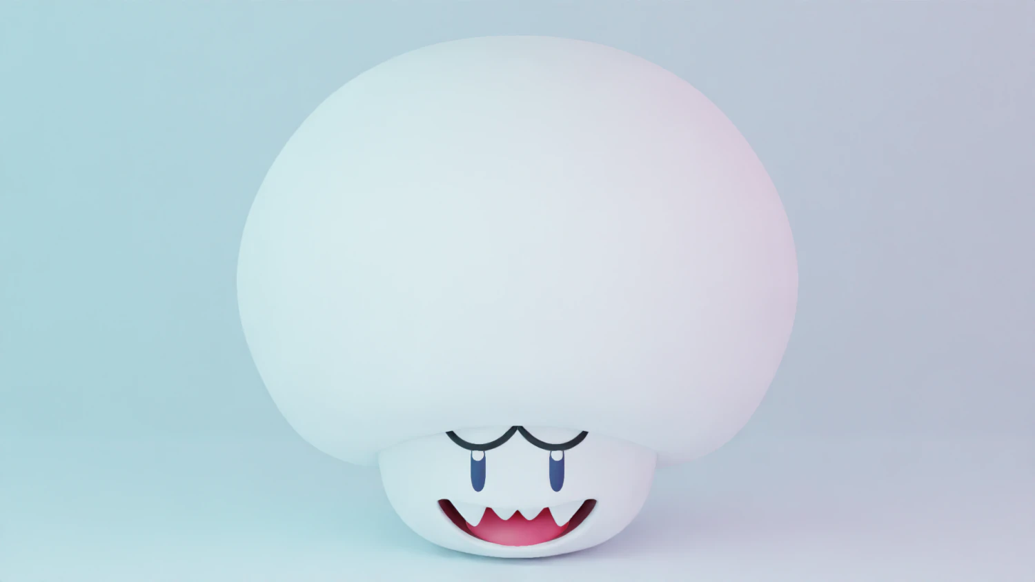 Boo Mushroom Mario 3D Model .c4d .max .obj .3ds .fbx .stl .blend