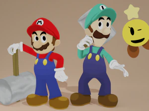 Mario and Luigi 3D Model