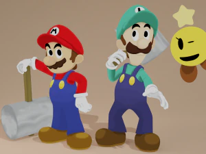 Mario and Luigi 3D Model
