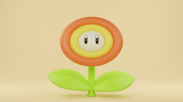Fire flower Mario 3D Модель .c4d .max .obj .3ds .fbx .stl .blend 