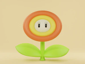 Fiore di fuoco Mario Modello 3D