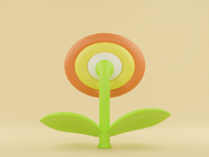 Fire flower Mario 3D Модель