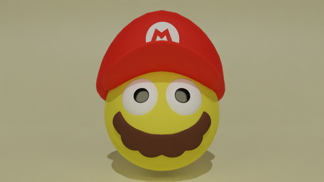 Emoji Mario 3D Model .c4d .max .obj .3ds .fbx .stl .blend 