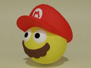 Emoji Mario 3D Model