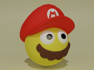 Emoji Mario 3D Model