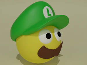 Emoji Luigi 3D Model