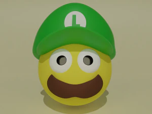 Emoji Luigi 3D Model