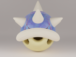 Shells and Blue shell spiny shell 3D Model