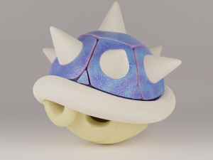 Shells and Blue shell spiny shell 3D Model