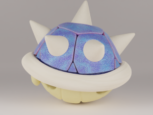 Shells and Blue shell spiny shell 3D Model
