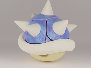 Shells and Blue shell spiny shell 3D Model